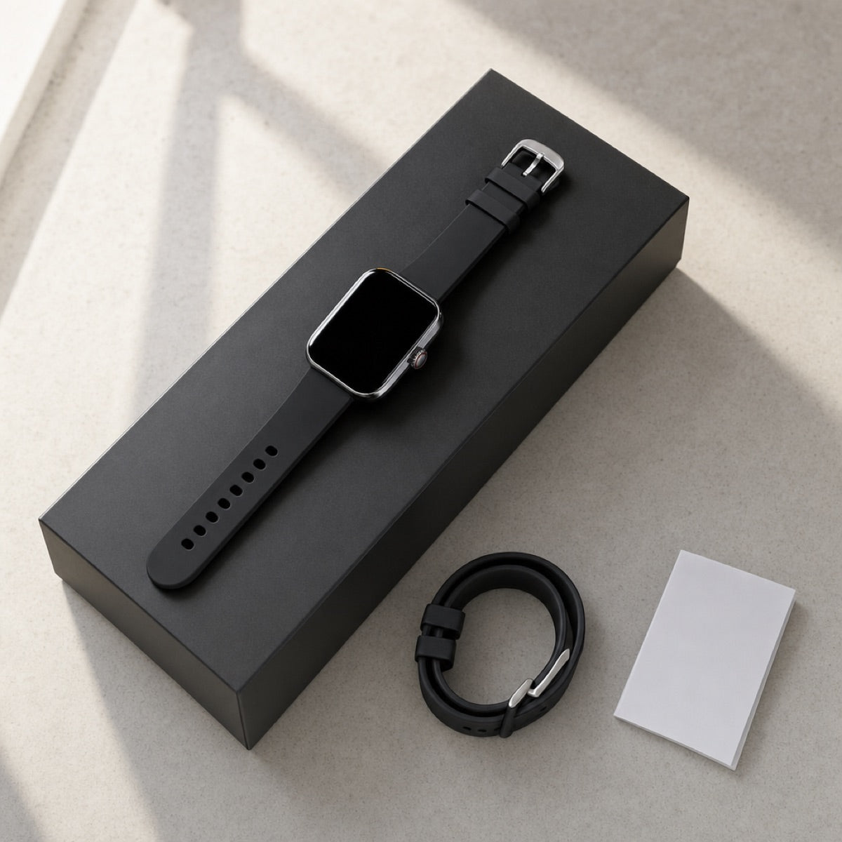 GlucoReloj — contenido de la caja